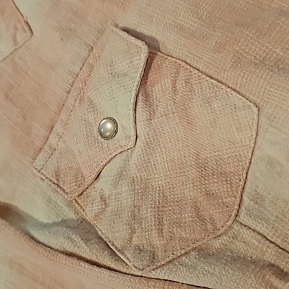 Wrangle retro pink plaid flannel pearl snap shirt Womans large  good condition - Picture 2 of 13